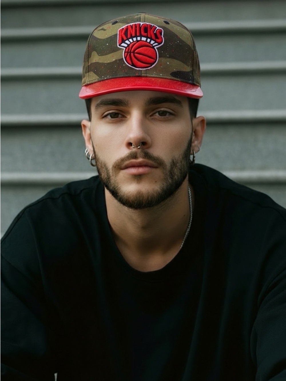 New Era & 59Fifty Knicks Camo Fitted Brim Hat 7 3/8